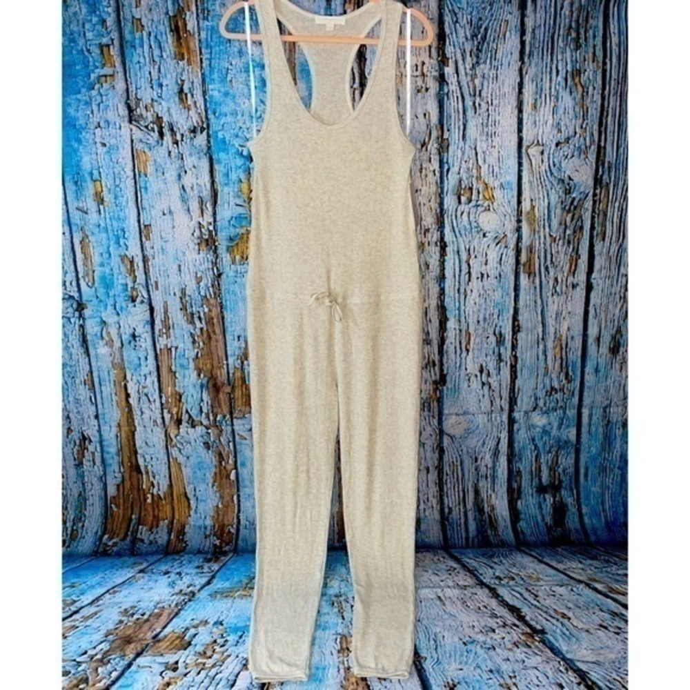 Spiritual Gangster Racerback Ballet Rib Super Soft 1 Piece Heather Grey Jumpsuit - Picture 3 of 14
